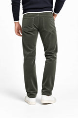 Hattric Mens Parker Corduroy Trousers Straight Leg Khaki Northern