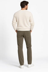 Hattric Mens Parker Corduroy Trousers Straight Leg Khaki Northern