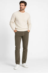 Hattric Mens Parker Corduroy Trousers Straight Leg Khaki Northern