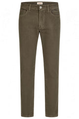 Hattric Mens Parker Corduroy Trousers Straight Leg Khaki Northern