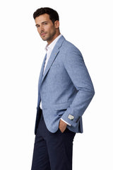 Herbie Frogg Maddox Sports Jacket Linen Blend Blue Northern Ireland