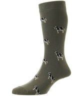 HJ Hall HJ62 Cotton Rich Cow Design Socks UK 6-11