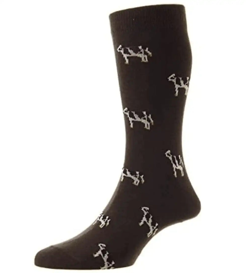 HJ Hall HJ62 Cotton Rich Cow Design Socks UK 6-11