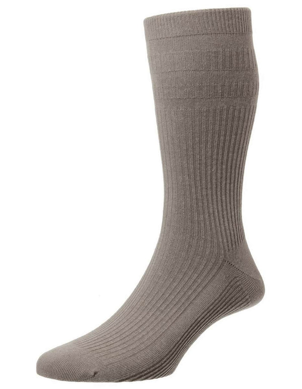HJ Hall Original Cotton Softop Socks - 1 Pair - Mink