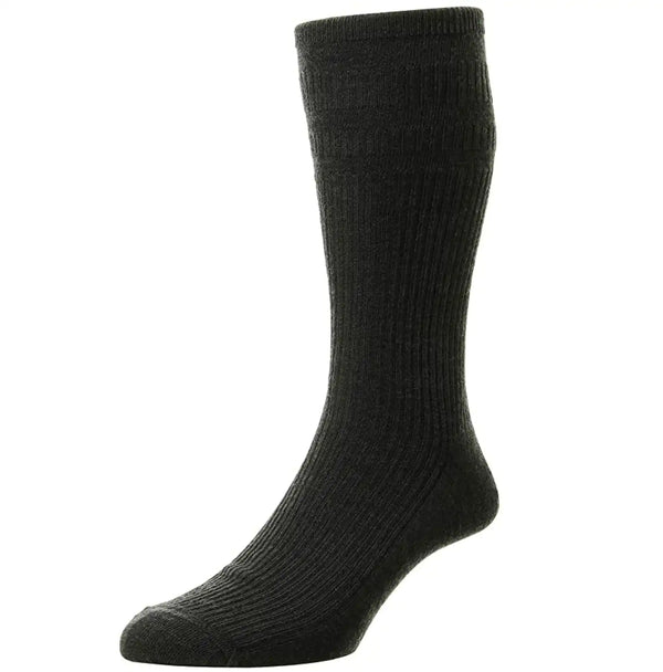 HJ Hall Original Wool Rich Softop Socks - 1 Pair - Charcoal