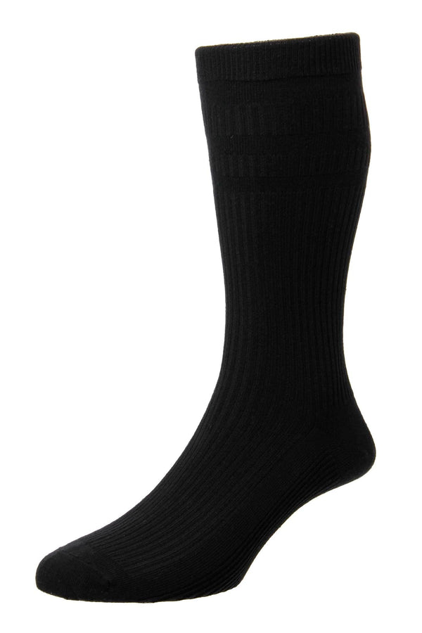 HJ Hall Soft Top Cotton Socks 1 Pair HJ91 Black Northern Ireland