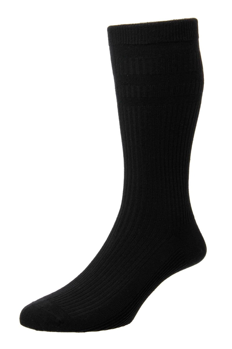 HJ Hall Soft Top Cotton Socks 1 Pair HJ91 Black Northern Ireland
