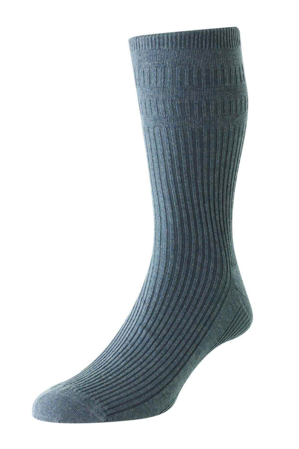 HJ Hall Soft Top Cotton Socks 1 Pair HJ91 Denim Melange Northern