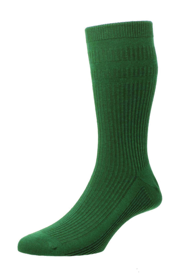 HJ Hall Soft Top Cotton Socks 1 Pair HJ91 Forest Green Northern