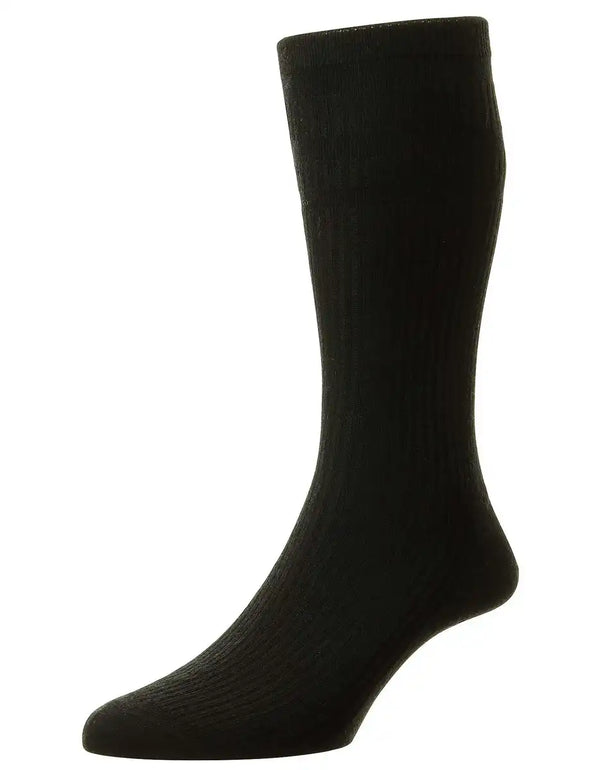 HJ Hall Softop Wool Socks HJ90 - 1 Pair - Black