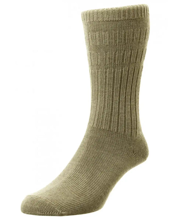 HJ Hall Thermal Softop Wool Socks - 1 Pair - Taupe