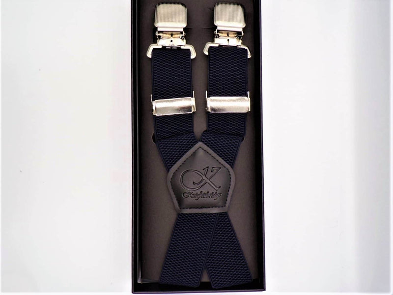Knightsbridge Mens Trousers Braces Navy/Silver Ballynahinch Northern