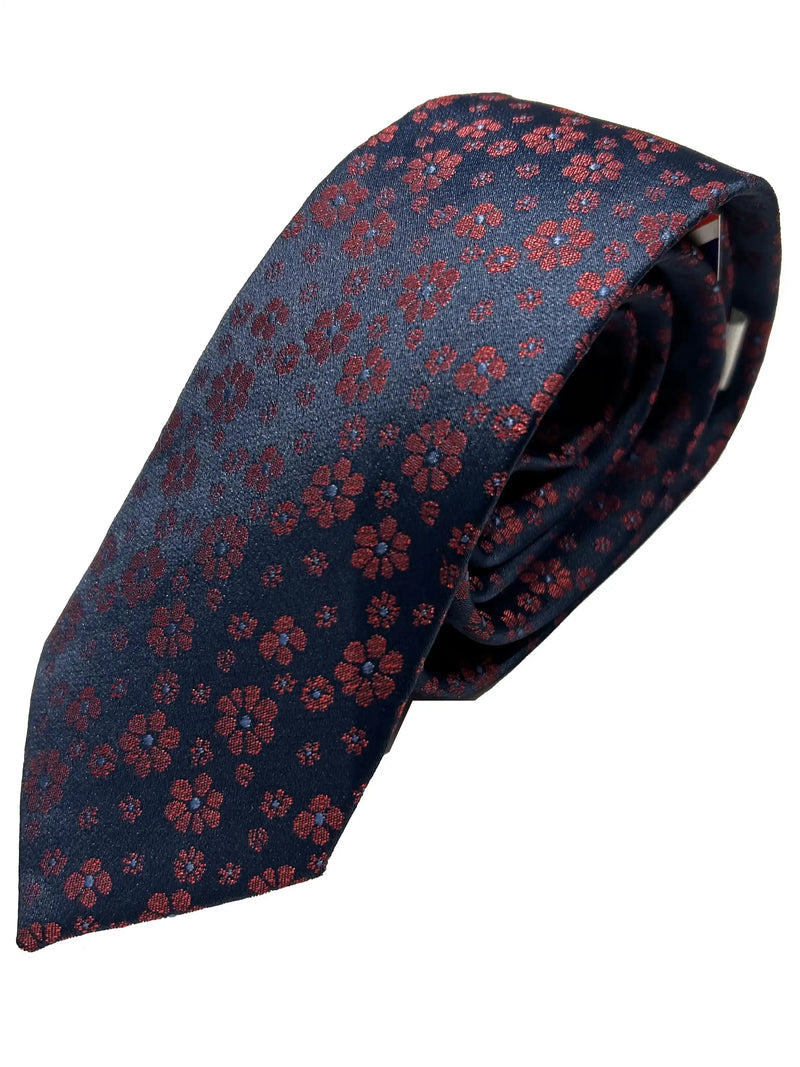 Knightsbridge Neckwear Floral Navy/Red Ballynahinch Northern Ireland