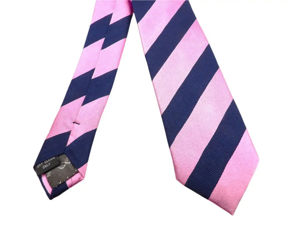 Knightsbridge Skinny Tie Navy/Pink Stripe Northern Ireland Belfast