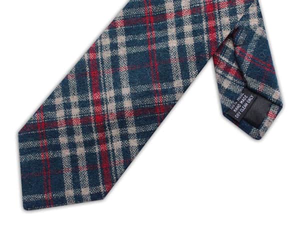 Knightsbridge Tie & Pocket Square Set Navy/Red/Beige Check Northern