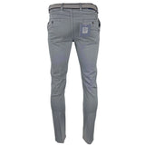 LCDN Bruno Stretch Mens Chino Trousers With Belt Light Grey