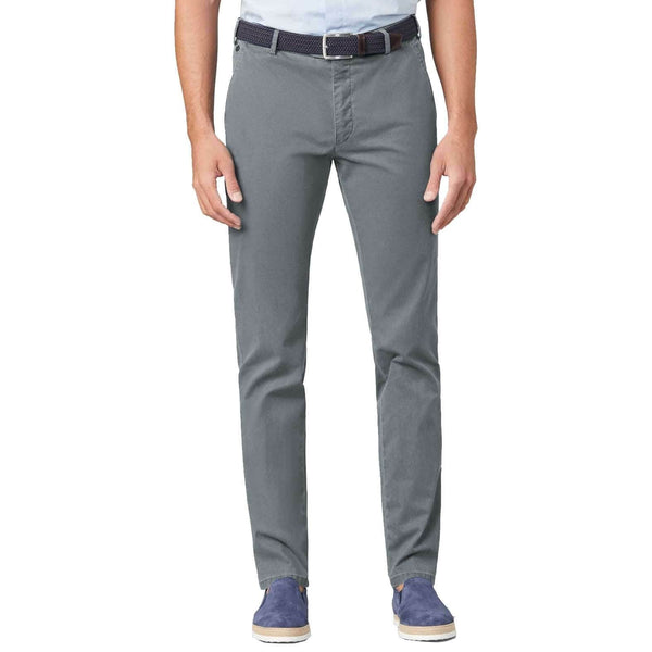 LCDN Bruno Stretch Mens Chino Trousers With Belt Light Grey
