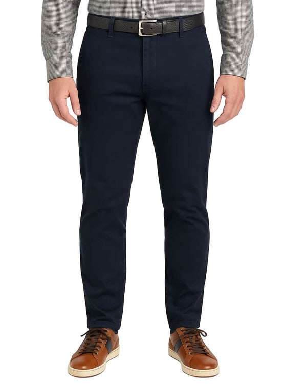 LCDN By Nalo Men’s Stretch Fit Chino Trousers With Belt Navy Northern