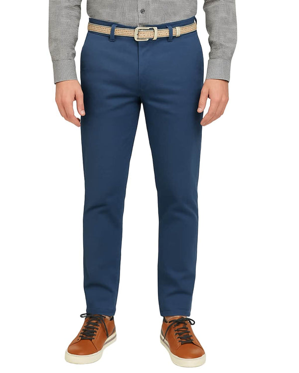 LCDN By Nalo Yansi Stretch Mens Chino Trousers Mid Blue Northern