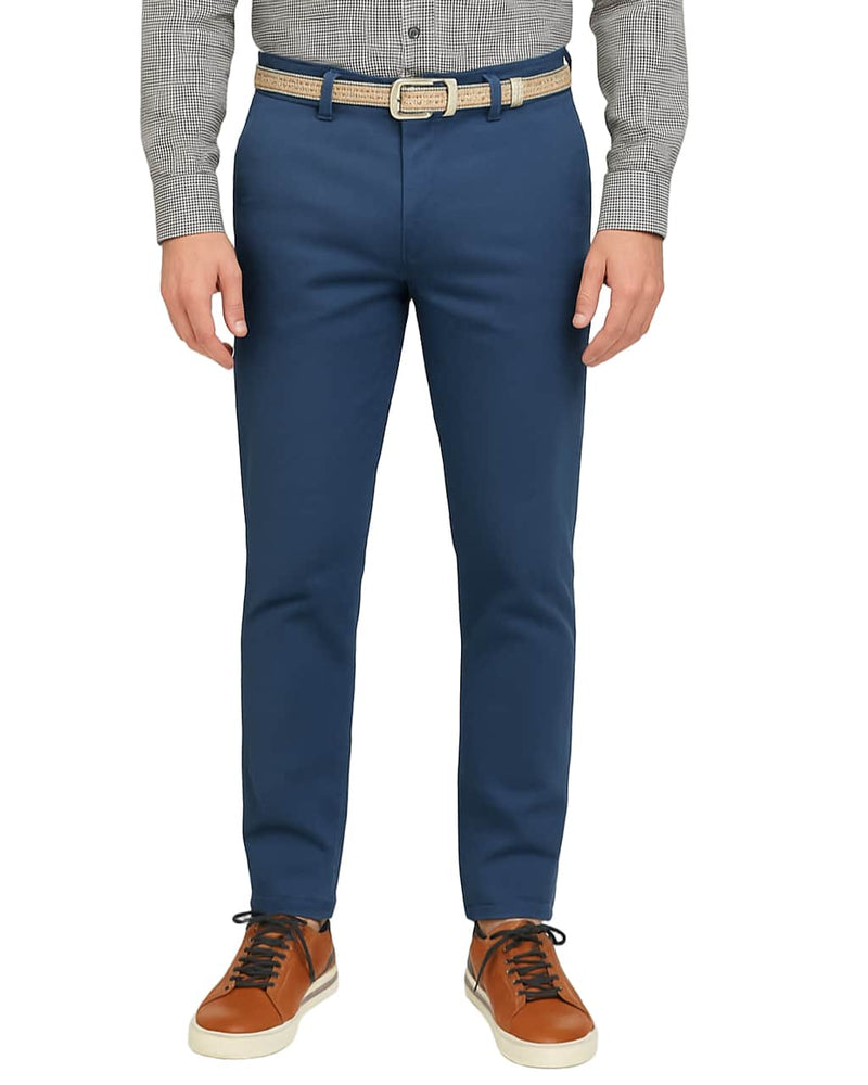 LCDN By Nalo Yansi Stretch Mens Chino Trousers Mid Blue Northern