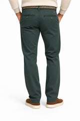 LCDN Men’s Chino Trousers Stretch Fit Straight Leg Dark Green