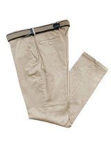 LCDN Men’s Stretch Fit Chino Trousers With Belt Bruno Beige Northern