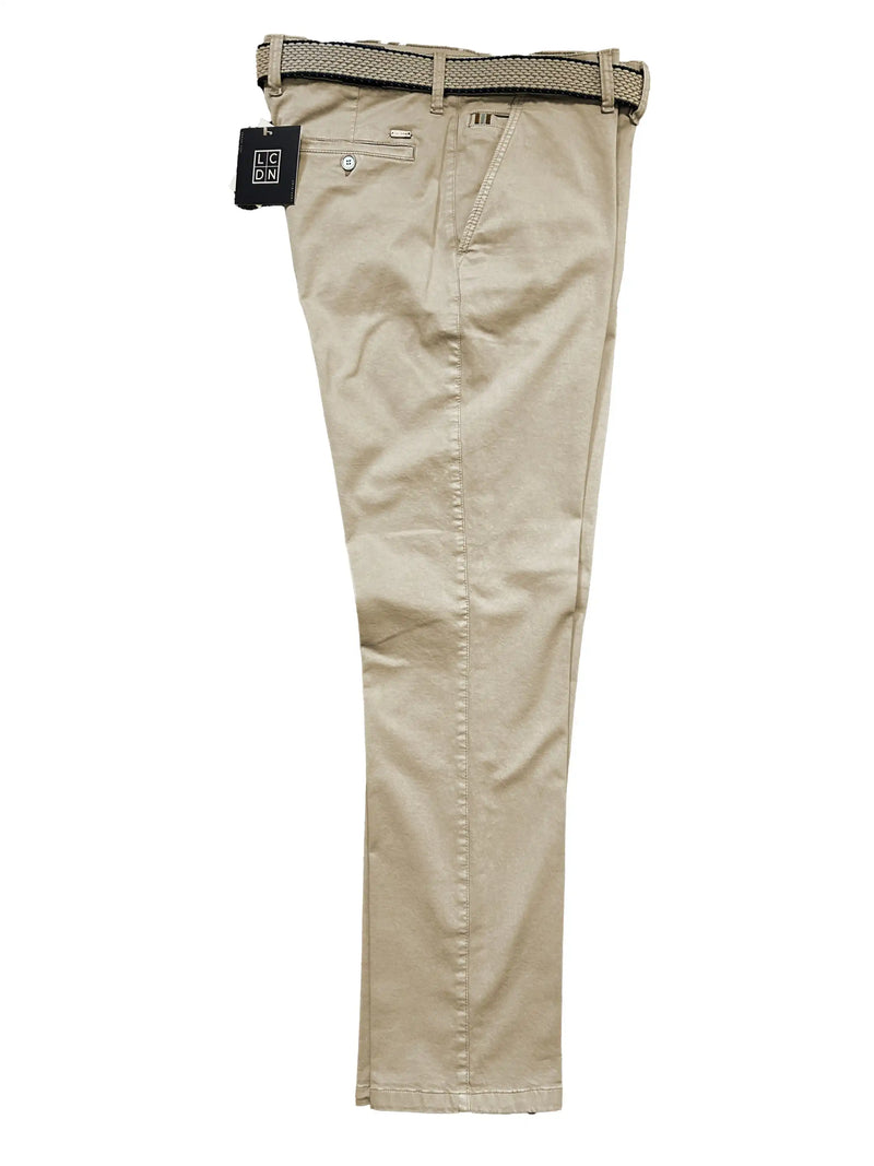 LCDN Men’s Stretch Tapered Fit Chino Trousers Bruno Beige Northern