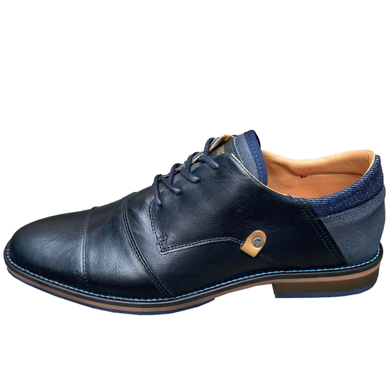 Lloyd Pryce Mens Bazan Leather Shoes Storm Navy