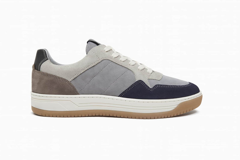 Lloyd & Pryce Mens Frawley Leather Trainers Slate Split Northern
