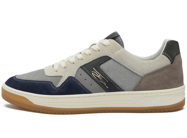 Lloyd & Pryce Mens Frawley Leather Trainers Slate Split Northern