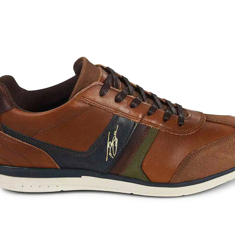 Lloyd & Pryce Mens Gallo Leather Trainers Umber Split Tan Northern