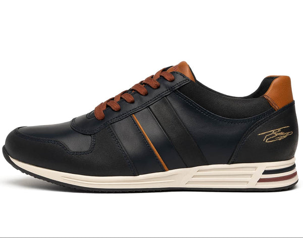 Lloyd & Pryce Mens Skelton Leather Trainers Storm Navy Northern