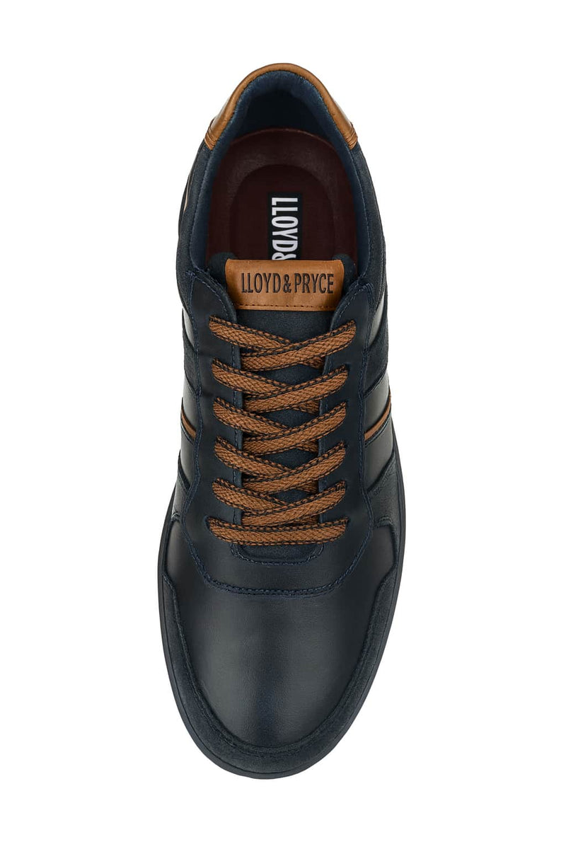 Lloyd & Pryce Mens Skelton Leather Trainers Storm Navy Northern