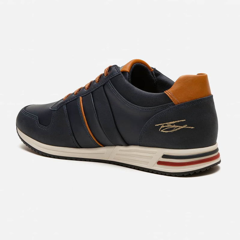Lloyd & Pryce Mens Skelton Leather Trainers Storm Navy Northern
