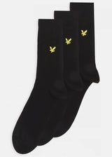 Lyle & Scott Angus 3 Pack Socks Black 7-11UK