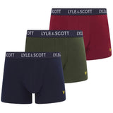 Lyle & Scott Barclay Boxer Briefs 3 Pack Ruby/Peacoat/Ivy Northern