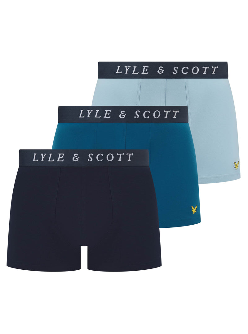 Lyle & Scott Boxer Trunks Neville 3 Pack Chambray Blue/Blue