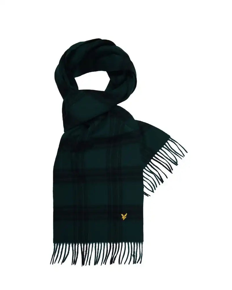 Lyle & Scott Check Lambswool Scarf Argyle Teal Northern Ireland