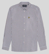 Lyle & Scott Checked Gingham Shirt White/Deep Mahogany Northern
