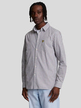 Lyle & Scott Checked Gingham Shirt White/Deep Mahogany Northern