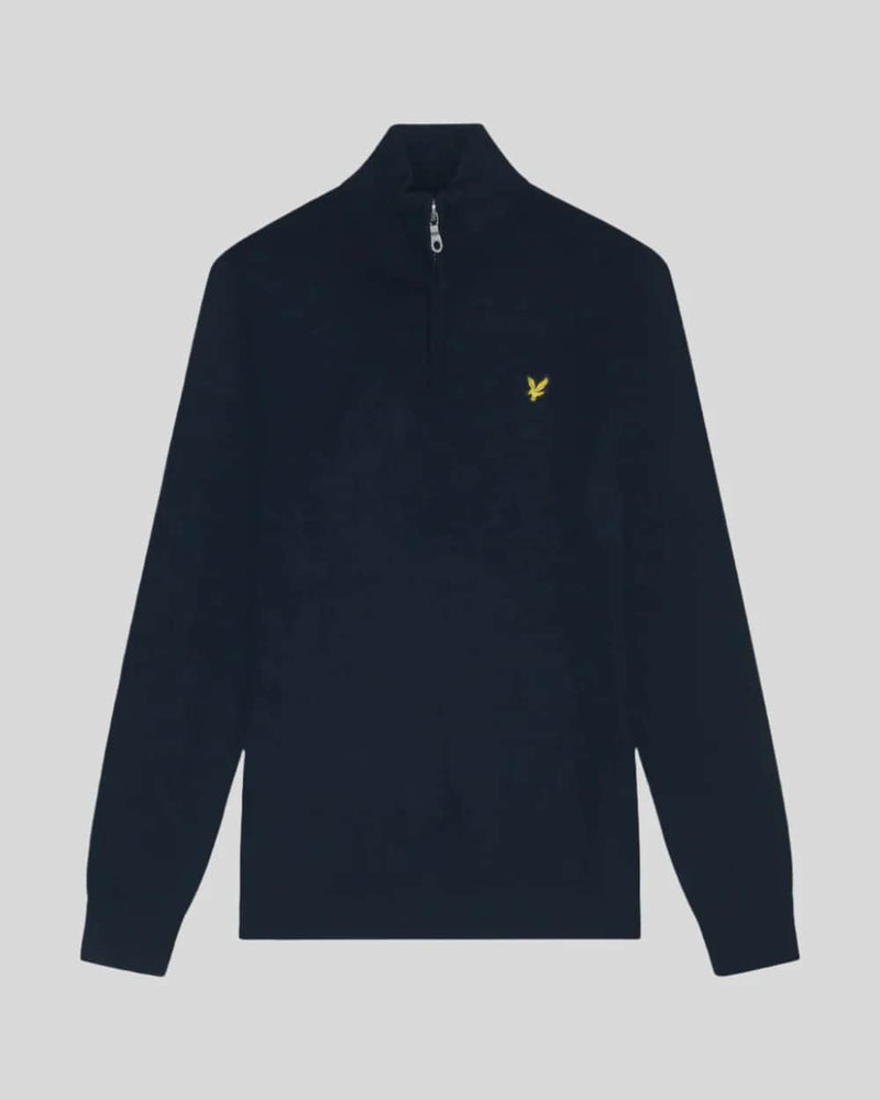 Lyle & Scott Cotton Merino 1/4 Zip Jumper Dark Navy Northern Ireland