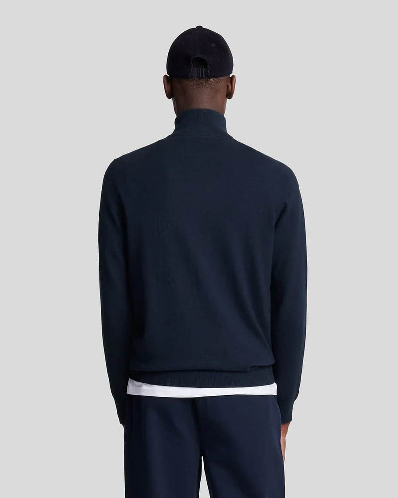 Lyle & Scott Cotton Merino 1/4 Zip Jumper Dark Navy Northern Ireland