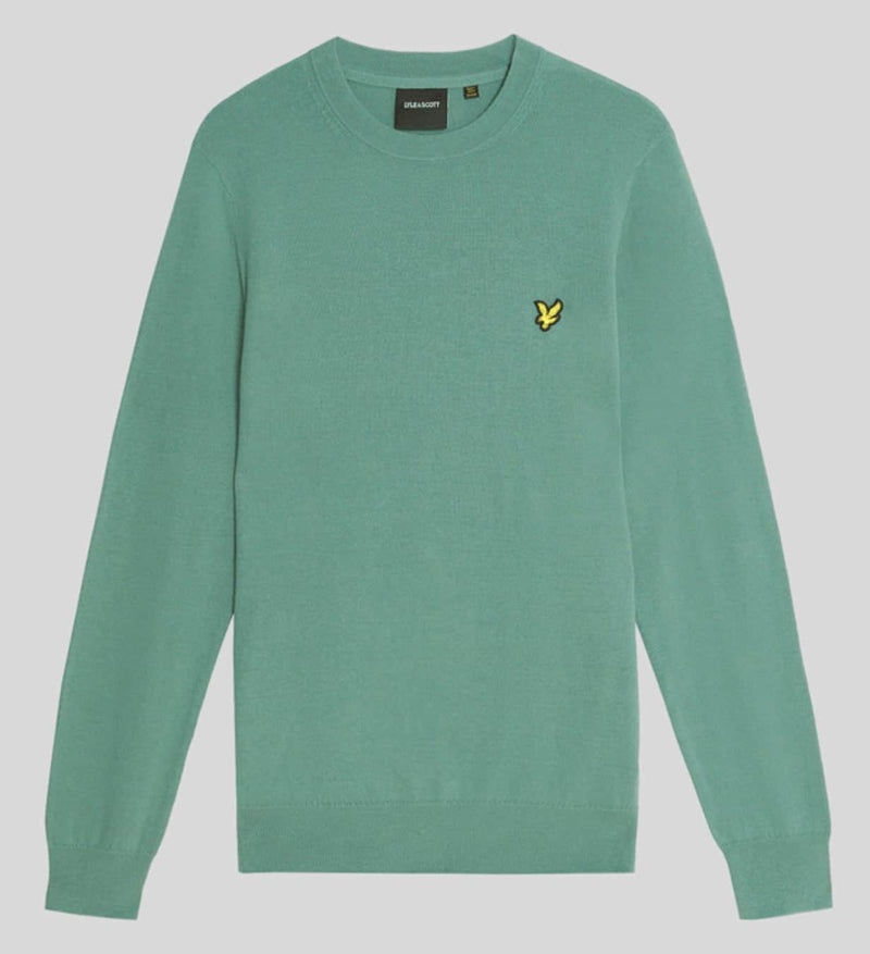Lyle & Scott Cotton Merino Crew Neck Jumper Agave Green Northern