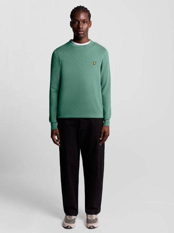Lyle & Scott Cotton Merino Crew Neck Jumper Agave Green Northern