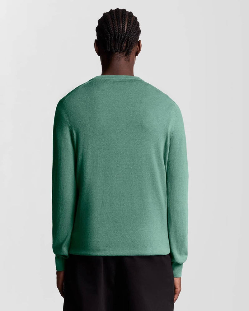 Lyle & Scott Cotton Merino Crew Neck Jumper Agave Green Northern