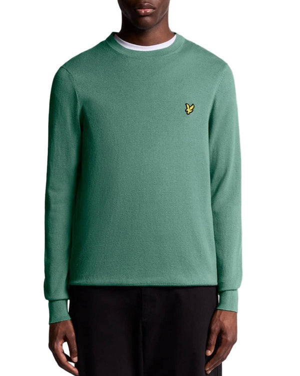 Lyle & Scott Cotton Merino Crew Neck Jumper Agave Green Northern