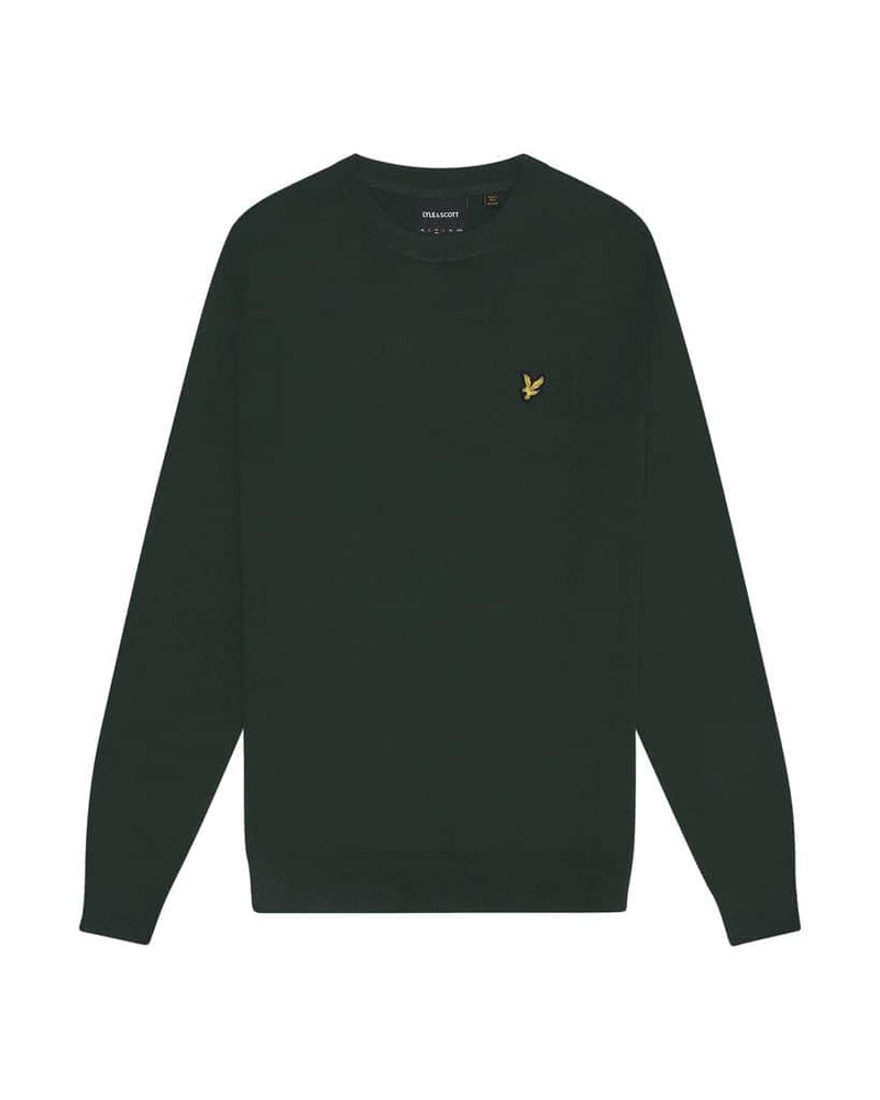 Lyle & Scott Cotton Merino Crew Neck Jumper Argyle Teal Northern