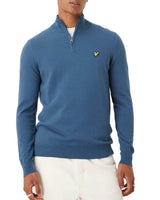 Lyle & Scott Cotton Merino Quarter Zip Jumper Deep Water Northern