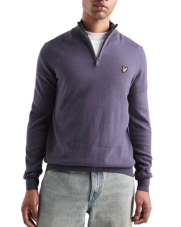 Lyle & Scott Cotton Merino Quarter Zip Jumper Graystone Northern