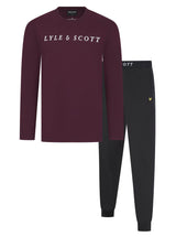 Lyle & Scott Guy Loungewear Pyjamas Wine/Black Northern Ireland